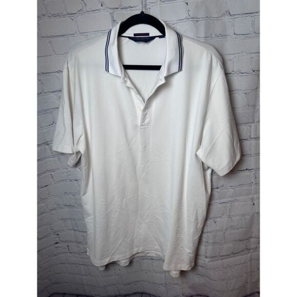 Polo Golf‎ Ralph Lauren Performance Polo Shirt Striped Collar White L